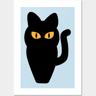 Cat Statue Glowing Eyes in The Night Posters and Art